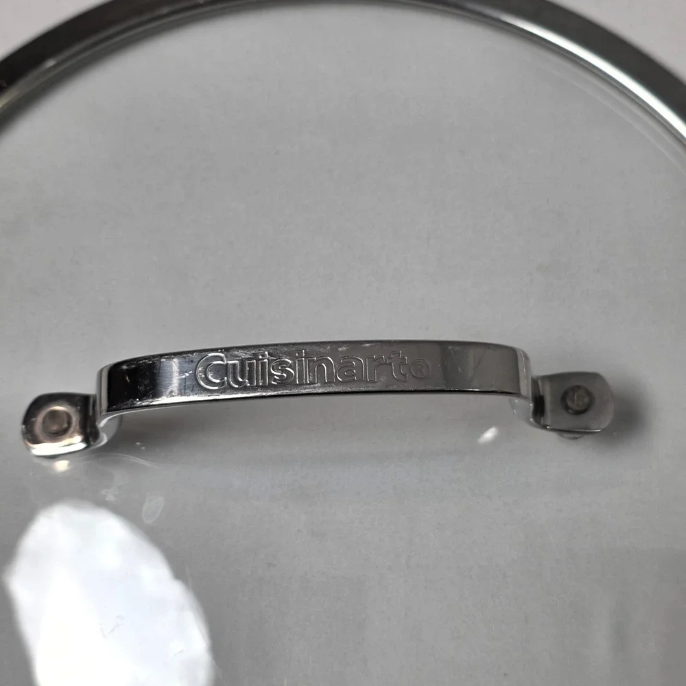 Cuisinart Pot Lid 9in Clear Glass Stainless Steel Rim Riveted Handle